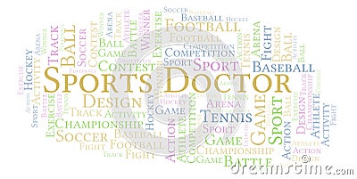 Sports Doctor word cloud. Stock Photo