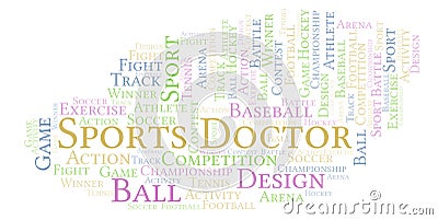 Sports Doctor word cloud. Stock Photo
