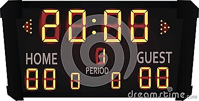 Sports Electronic Scoreboard Vector Illustration