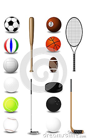 Sports equipment Vector Illustration
