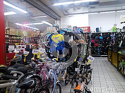 Sports equipment sales, in shopping malls Editorial Stock Photo