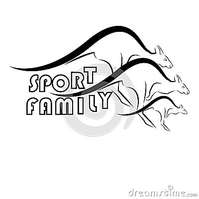 Sports family symbols from kangaroos Cartoon Illustration