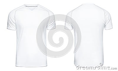 Sports football uniforms white shirt isolated on white background Stock Photo