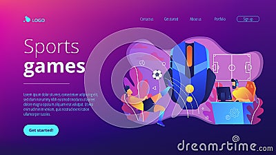 Sports games concept landing page. Vector Illustration