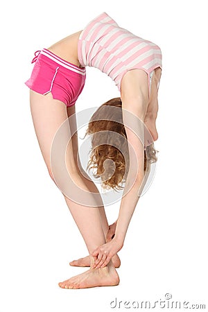 Sports girl in return inclination Stock Photo