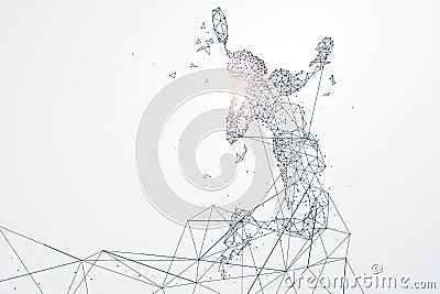 Sports Graphics particles, Network connection turned into. Vector Illustration