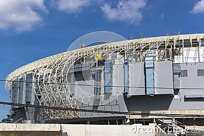 Sports hall during construction Editorial Stock Photo