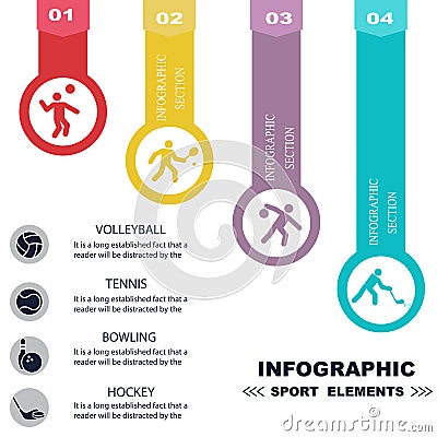Sports infographics banners. Stock Photo