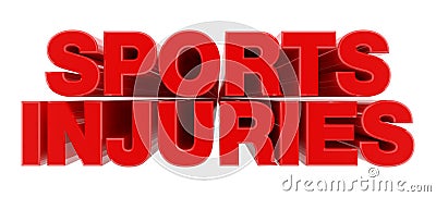 SPORTS INJURIES red word on white background illustration 3D rendering Stock Photo