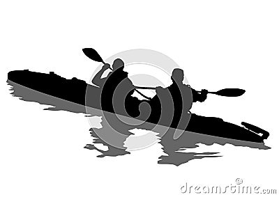 Sports kayak one Vector Illustration