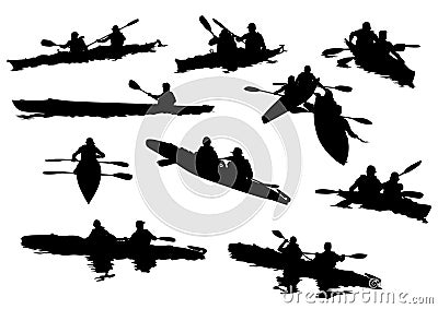 Sports kayak ten Vector Illustration