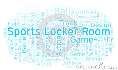 Sports Locker Room word cloud. Stock Photo