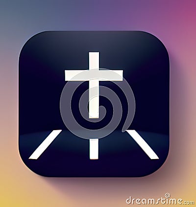 Sports Management Software App Icon. Generative AI. Stock Photo