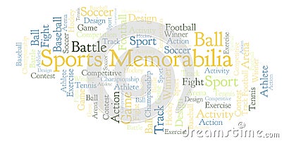 Sports Memorabilia word cloud. Stock Photo