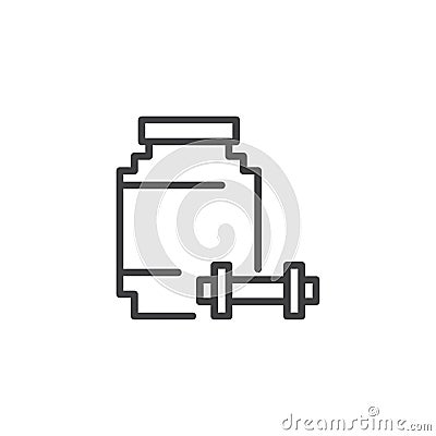 Sports nutrition outline icon Vector Illustration