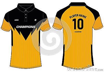 Sports polo collar t-shirt jersey design vector template Football sports jersey concept with front and back view for Soccer Vector Illustration