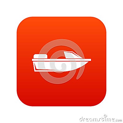 Sports powerboat icon digital red Vector Illustration