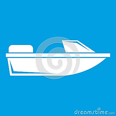 Sports powerboat icon white Vector Illustration