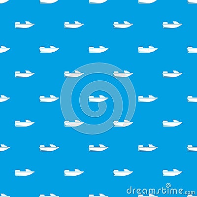 Sports powerboat pattern seamless blue Vector Illustration