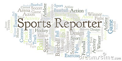 Sports Reporter word cloud. Stock Photo