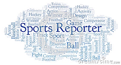 Sports Reporter word cloud. Stock Photo