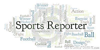 Sports Reporter word cloud. Stock Photo