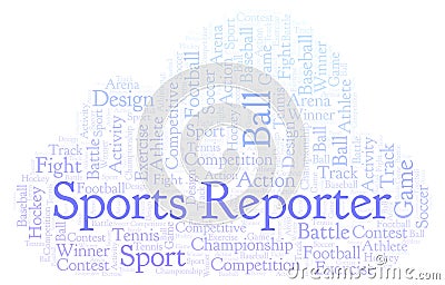 Sports Reporter word cloud. Stock Photo