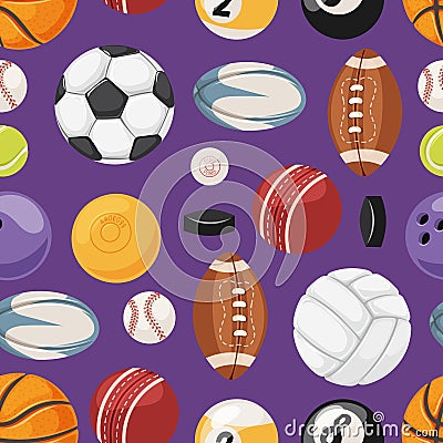 Sports seamless pattern vector illustration. Vector Illustration