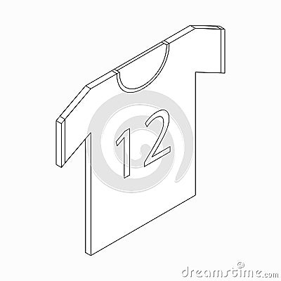 Sports shirt with number icon, isometric 3d style Vector Illustration