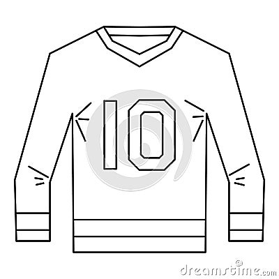 Sports shirt with the number 10 icon outline style Vector Illustration