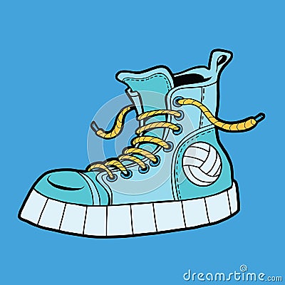 Sports shoes with the ball, sneakers Vector Illustration