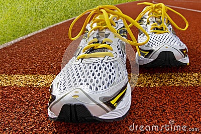 Sports shoes tartan Stock Photo