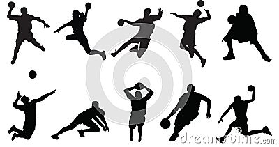 Sports silhouette basketball volleyball Vector Illustration