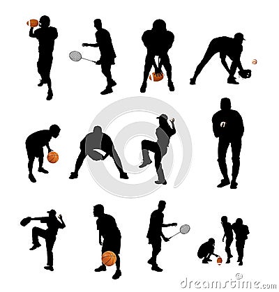 Sports silhouettes Stock Photo