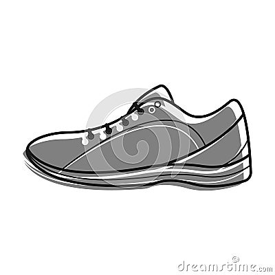 sports sneaker and sole, running shoes. Active healthy lifestyle. Vector Vector Illustration