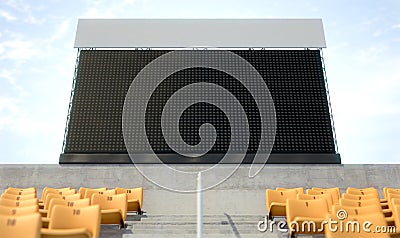 Sports Stadium Scoreboard Stock Photo