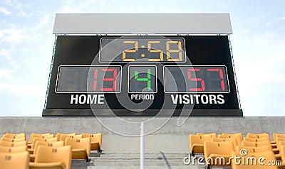 Sports Stadium Scoreboard Stock Photo