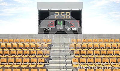 Sports Stadium Scoreboard Stock Photo