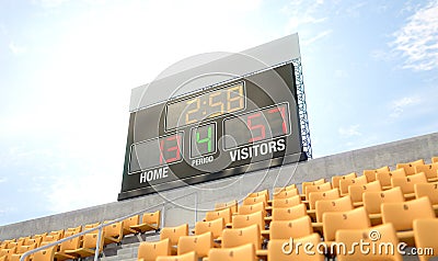 Sports Stadium Scoreboard Stock Photo