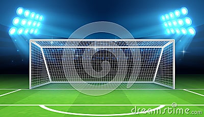 Sports stadium with soccer goal vector illustration Vector Illustration