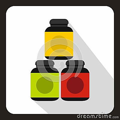 Sports supplements icon, flat style Vector Illustration