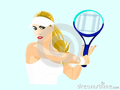 sports tennis girl tennis player drawing illustration Cartoon Illustration
