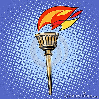 Sports torch, fire torchbearer Vector Illustration