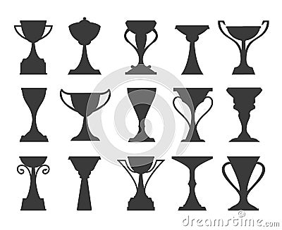 Sports tournament trophy cups Vector Illustration