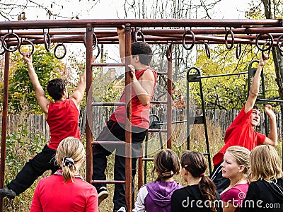 Sports training students to travel to a meeting in the Kaluga region of Russia. Editorial Stock Photo