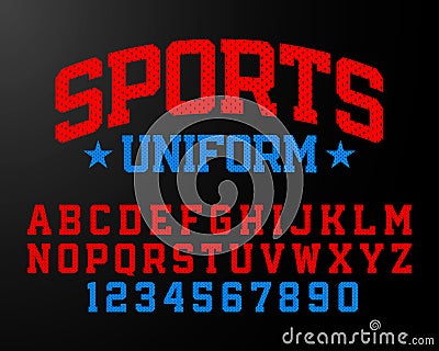 Sports uniform style font Vector Illustration