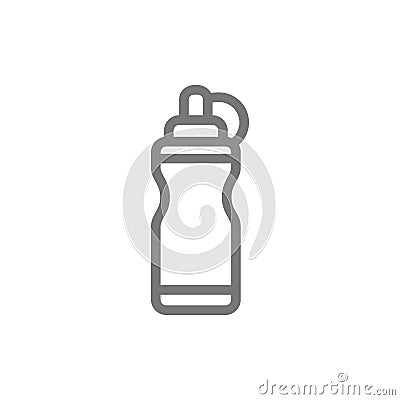 Sports water bottle line icon. Vector Illustration