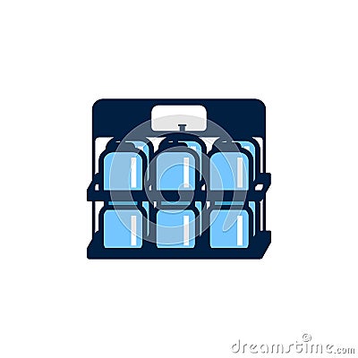 Sports water bottles with carriers isolated on white background. Vector Illustration