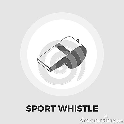 Sports whistle flat icon Vector Illustration