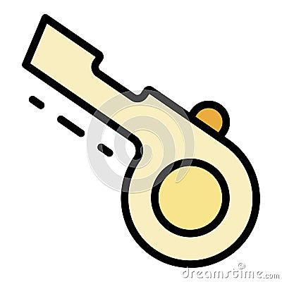 Sports whistle icon color outline vector Vector Illustration